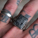 Vintage Sterling Jasper Inlay Thunderbird Ring 12.5