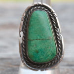 Vintage Sterling Chunky Turquoise Ring 8.25