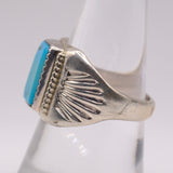Vintage Sterling Turquoise Stamped Band Ring 8.75