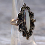 Vintage Sterling Mother Of Pearl Ring 6