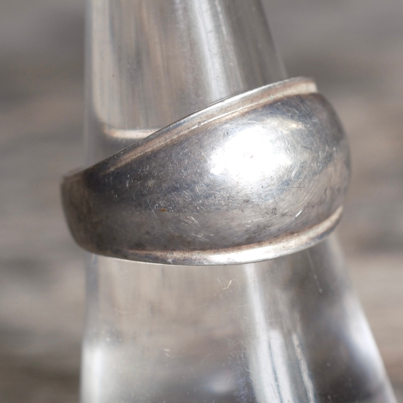Vintage Sterling Silver Modernist Band Ring 8