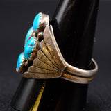 Vintage Sterling 4-Stone Turquoise Ring 11