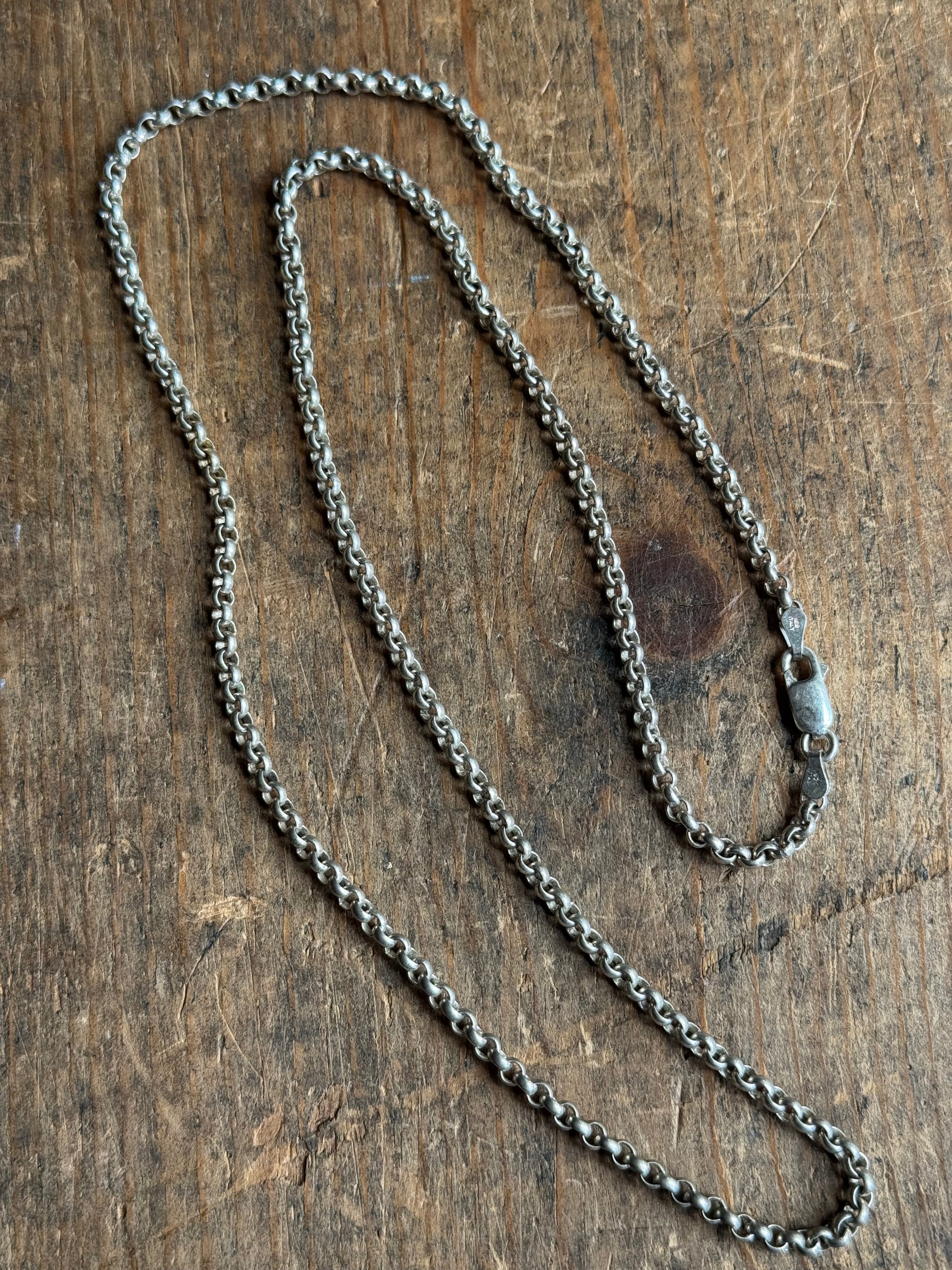 Vintage Sterling Silver 24” Rolo chain