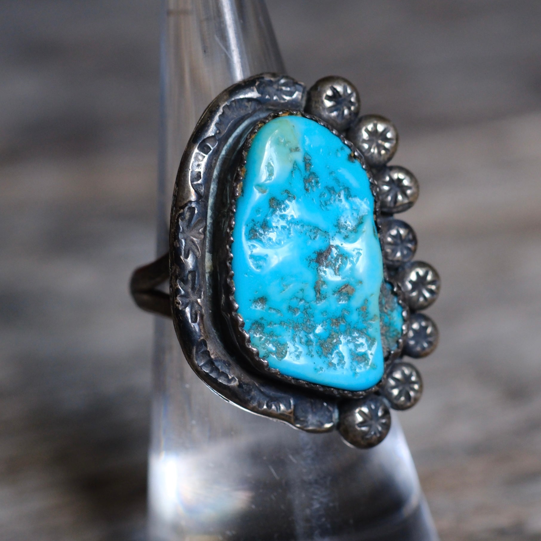 Vintage Sterling Turquoise Ring 5.5