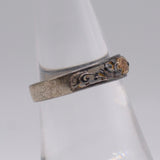 Vintage Sterling Silver Leaf Band Ring 6.5