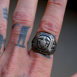 Vintage Sterling Military Signet Ring 9.75