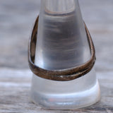 Vintage Sterling Onyx Inlay Ribbed Band Ring 10.5