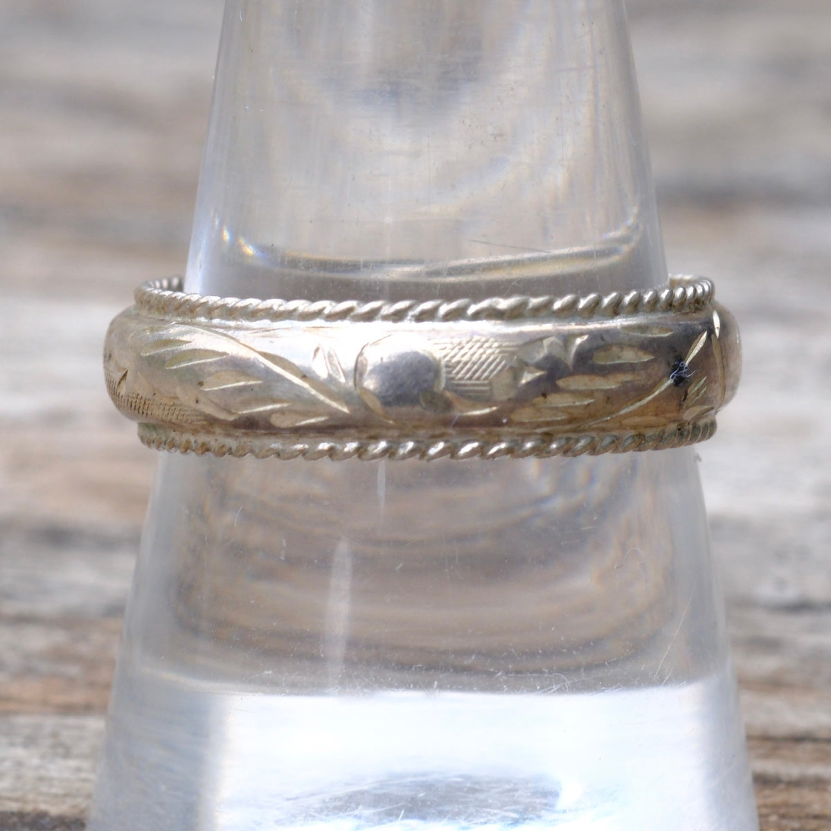 Vintage Sterling Silver Scroll Band Ring 10