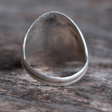 vintage Sterling Turquoise and Coral Feather Ring 12