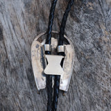 Vintage Sterling Turquoise Blossom Bolo Tie