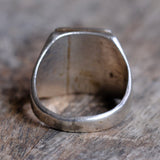 Vintage Sterling Turquoise Fish Scale Inlay Ring 10