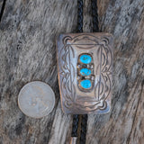 Vintage Sterling 3-Stone Turquoise Bolo Tie