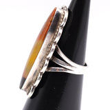 Vintage Sterling Petrified Wood Ring  6.5