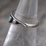 Vintage Sterling Turquoise Bear Paw Band 6.5
