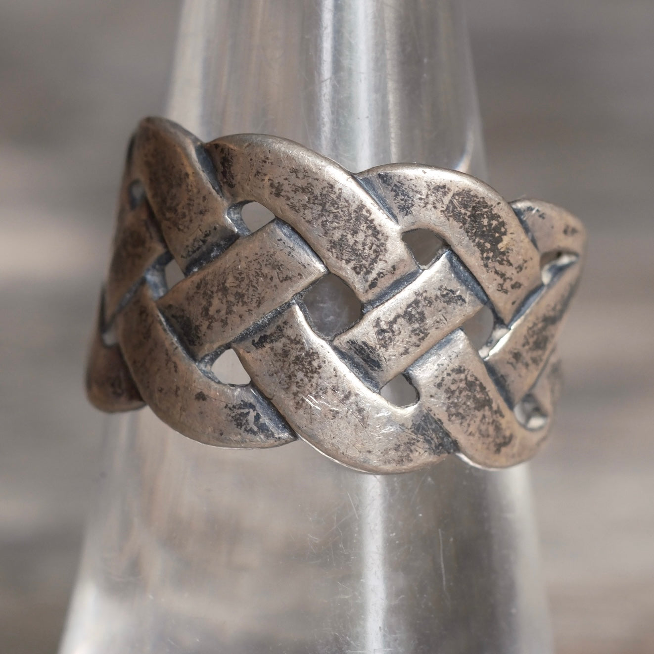 Vintage Sterling Silver Woven Band Ring 7.25