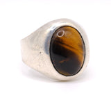 Vintage Sterling Tigers Eye Cabochon Ring 11.25