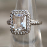 Vintage Sterling CZ Cocktail Ring 6.25