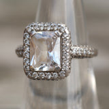 Vintage Sterling CZ Cocktail Ring 6.25