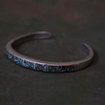 Vintage Sterling Crushed Turquoise Inlay Cuff