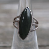 Vintage Sterling Jadeite Ring 5.25