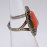 Vintage Sterling Coral Roper Ring 4