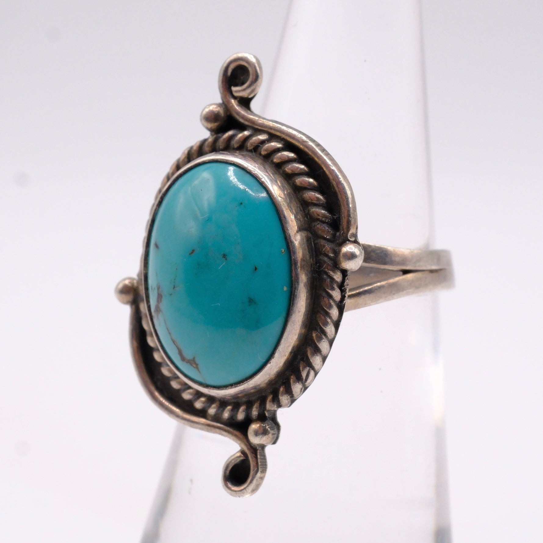 Vintage Sterling Turquoise Ring 5.5
