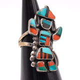 Vintage Sterling Multistone Kachina Ring 6