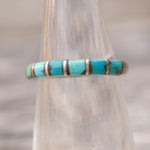 Vintage Sterling Turquoise Inlay Band 4.25