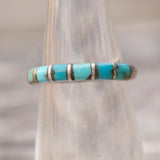 Vintage Sterling Turquoise Inlay Band 4.25