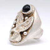 Vintage Sterling Onyx Eagle Ring 10