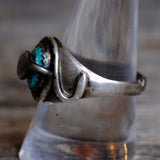 Vintage Sterling Turquoise Snake Effie Ring 10