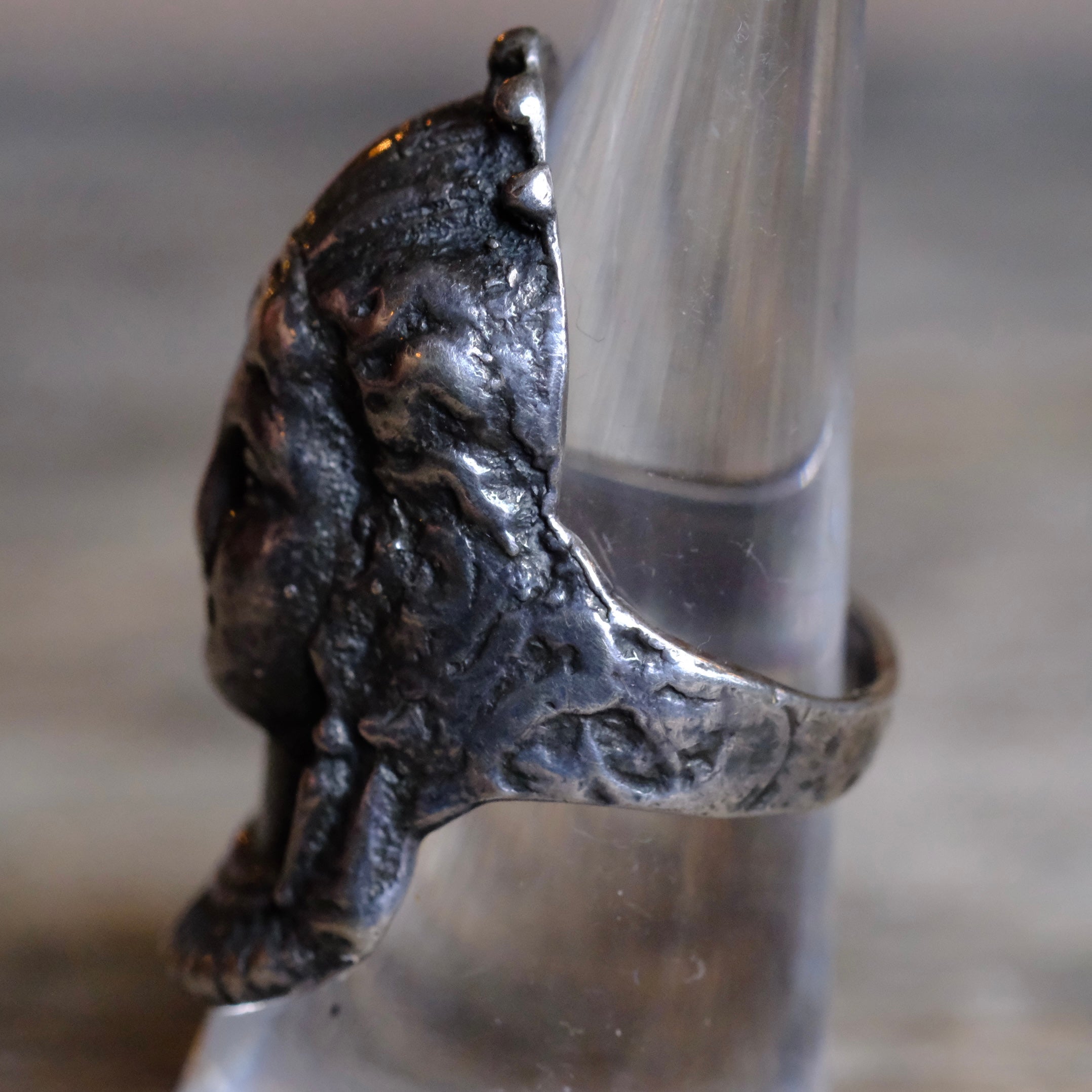 Vintage Sterling Silver Warrior Ring 7.5