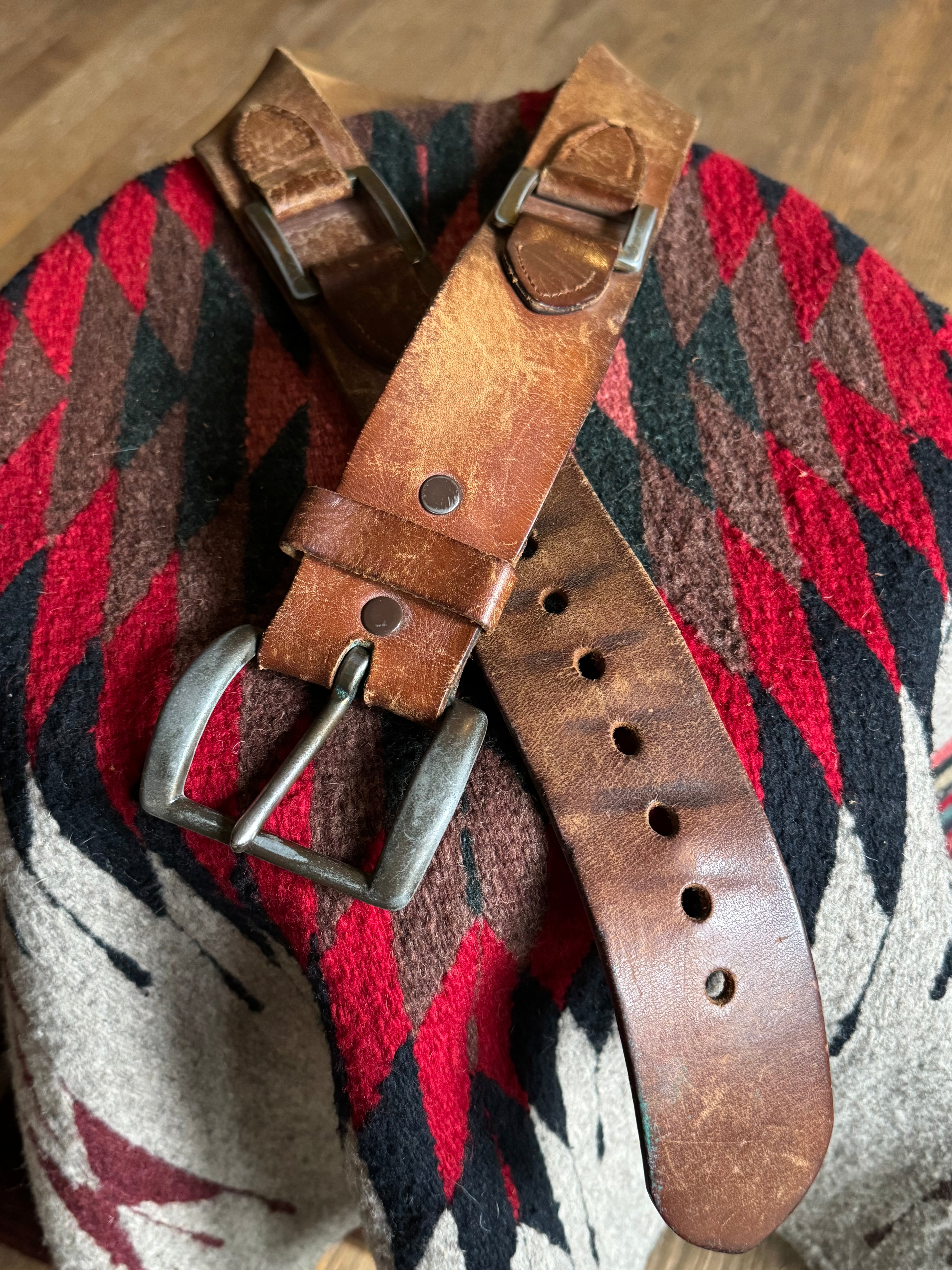 Vintage Wide Shackle Leather Belt