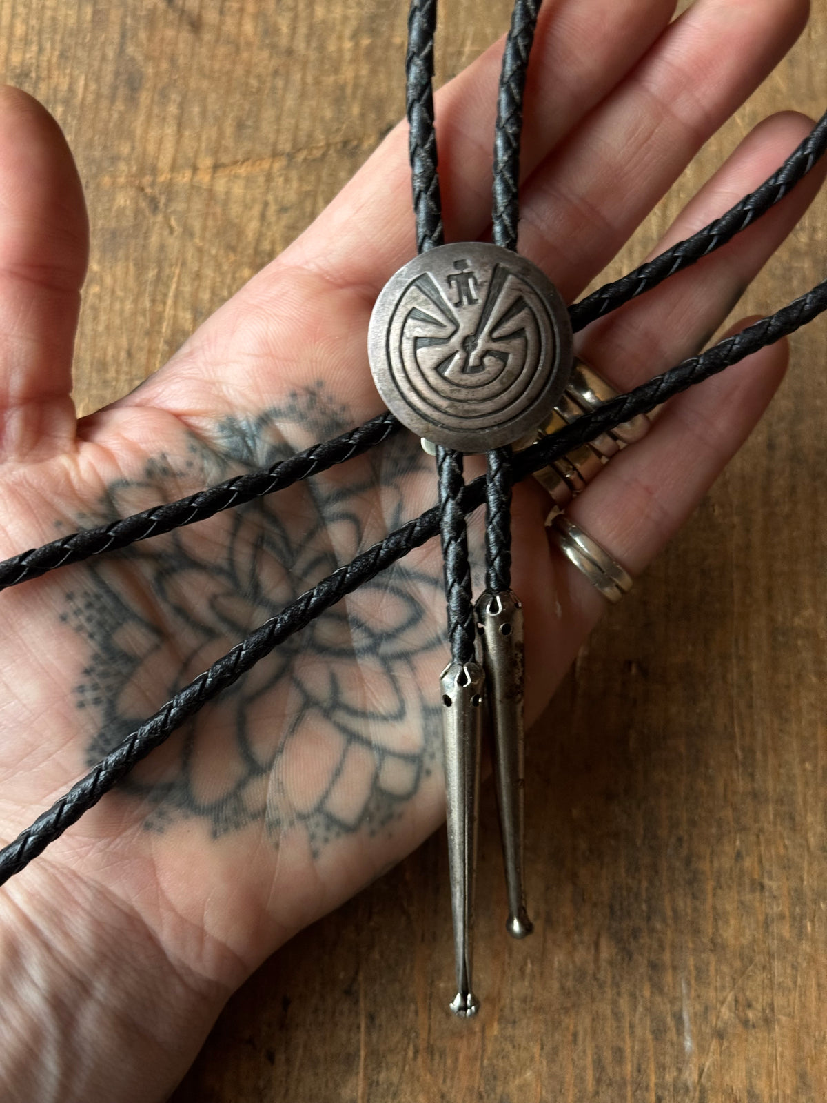Vintage Sterling Silver Man In The Maze Bolo