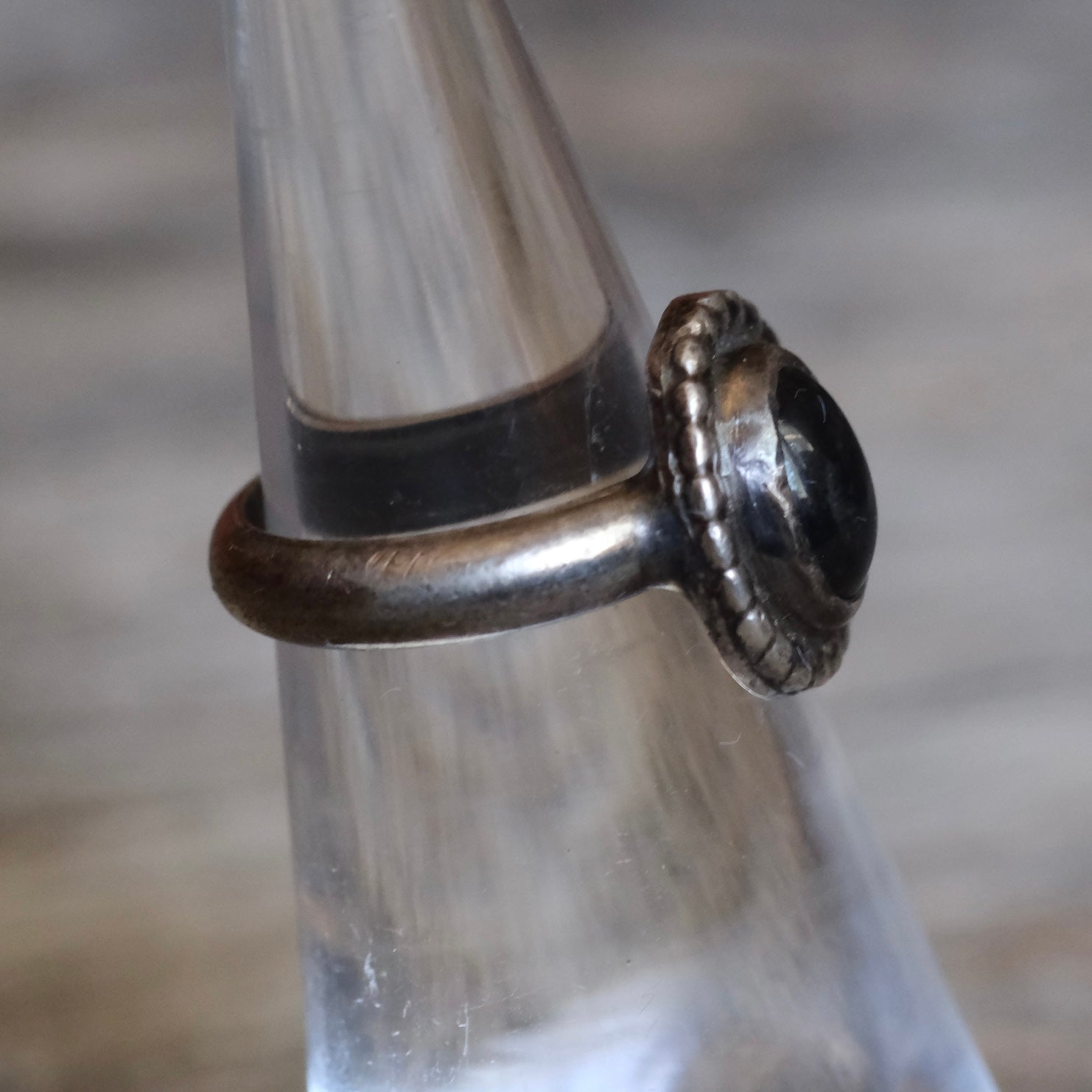 Vintage Sterling Onyx Ring 3