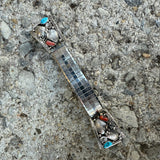 Vintage Sterling Turquoise and Coral Watch Band