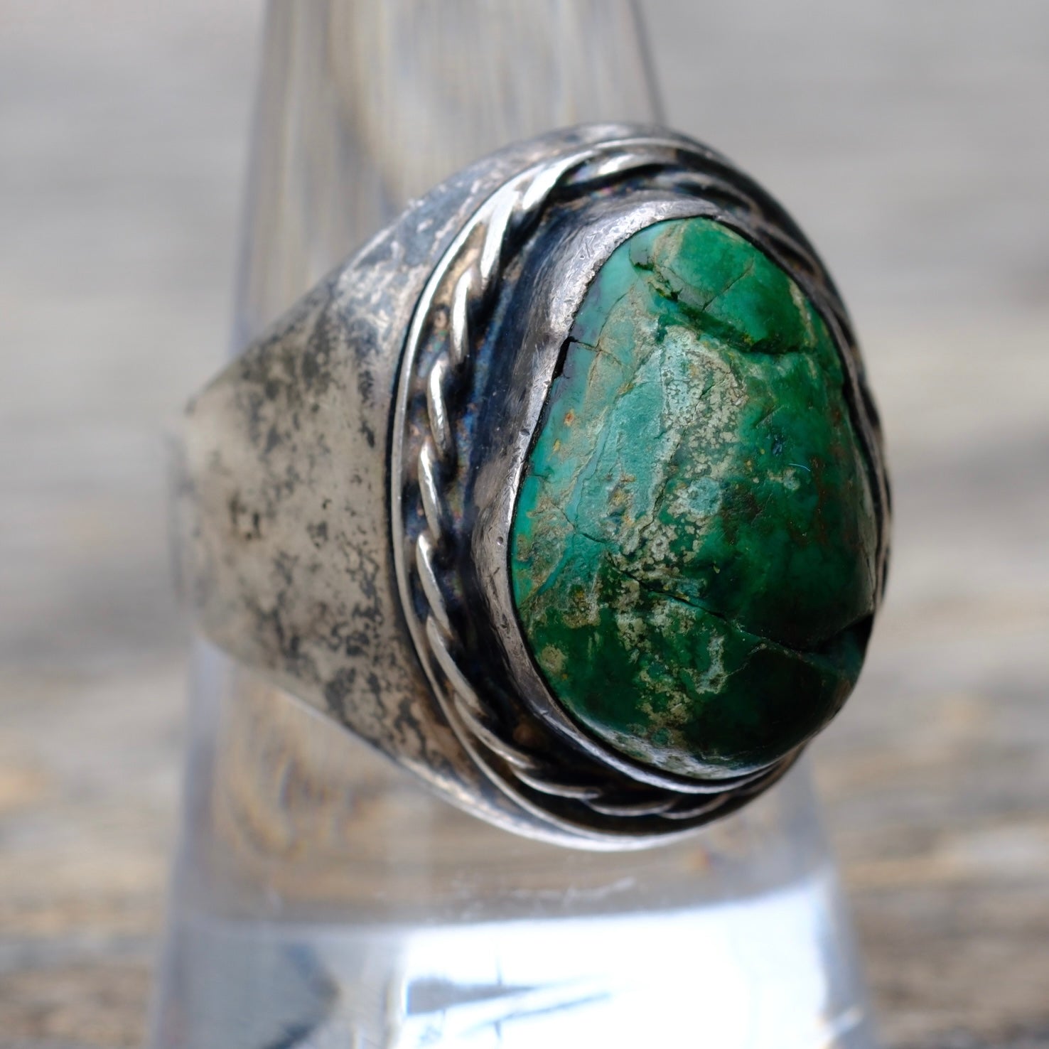 Vintage Sterling Turquoise Ring 9.5