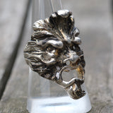 Vintage White Bronze Biker Ring 9