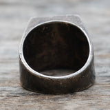 Vintage Sterling Crushed Turquoise and Coral Inlay Ring 10