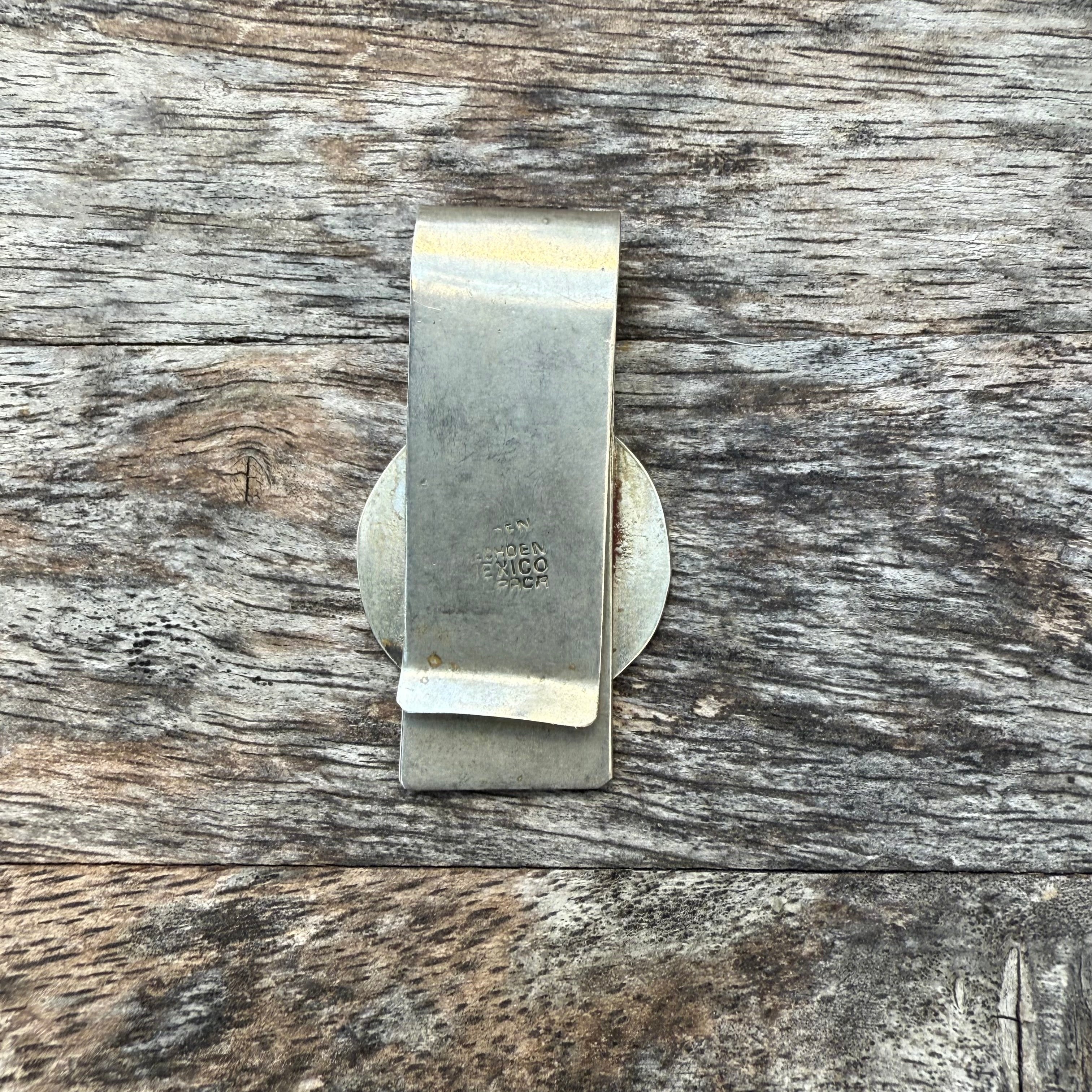 Vintage Sterling Aztec Calendar Money Clip