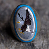 Vintage Sterling Inlaid Eagle Ring 10
