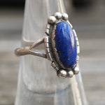 Vintage Sterling Lapis Ring 6.25