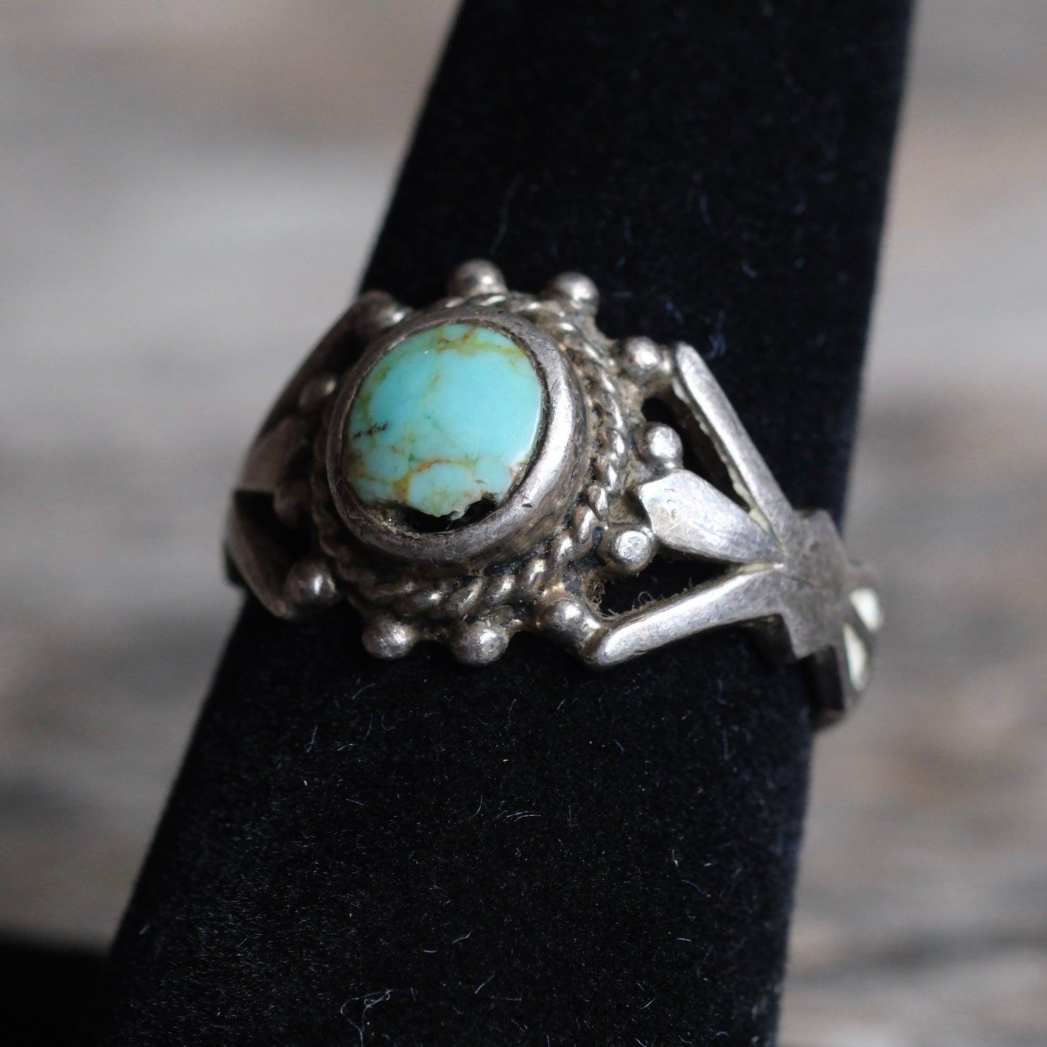 Vintage Sterling Turquoise Ring 7.25