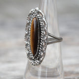 Vintage Sterling Tigers Eye Ring 6.25