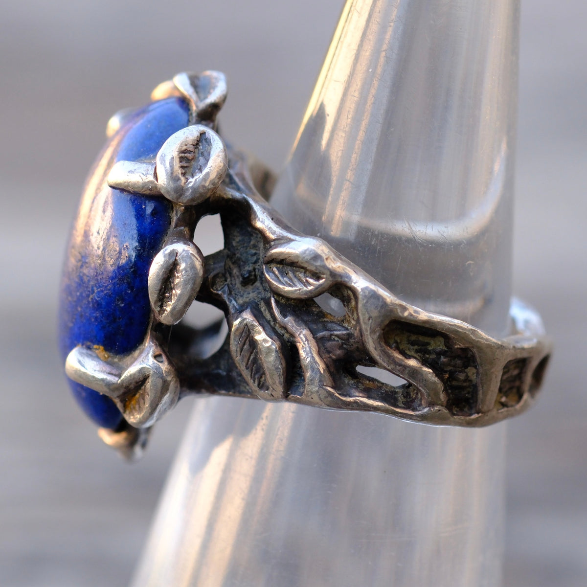 Vintage Sterling Lapis Ring 4.75