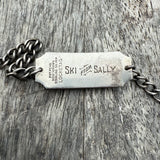 Vintage Sterling Silver USN Locket ID Bracelet