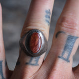 Vintage Sterling Tigers Eye Signet Ring 8.25