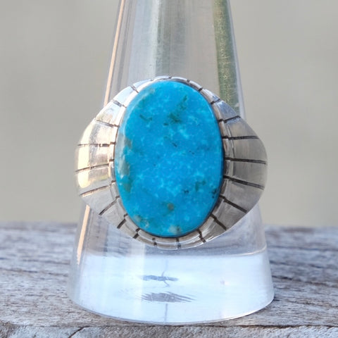 Vintage Sterling Turquoise Ring 11.5