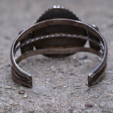 Vintage Sterling Turquoise and Coral Cuff