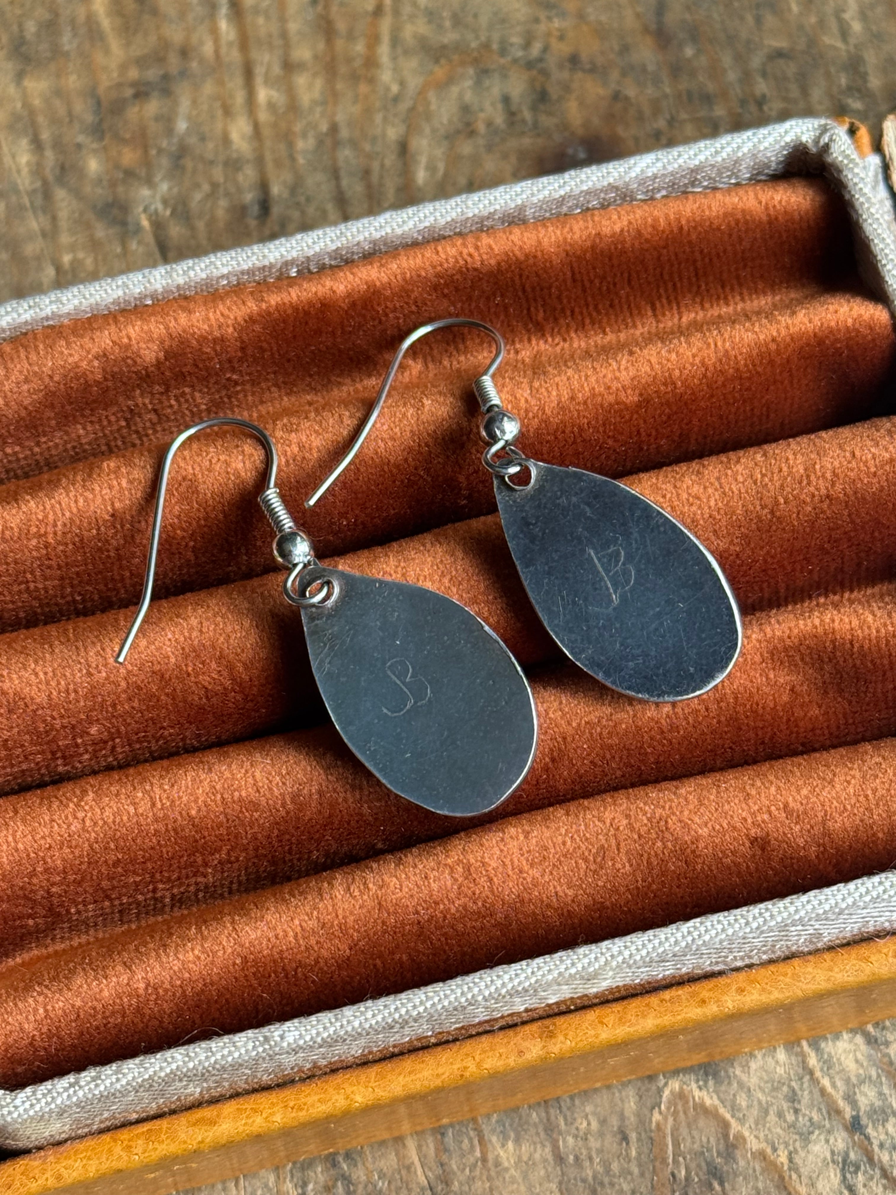 Vintage Sterling Silver Turquoise Earrings
